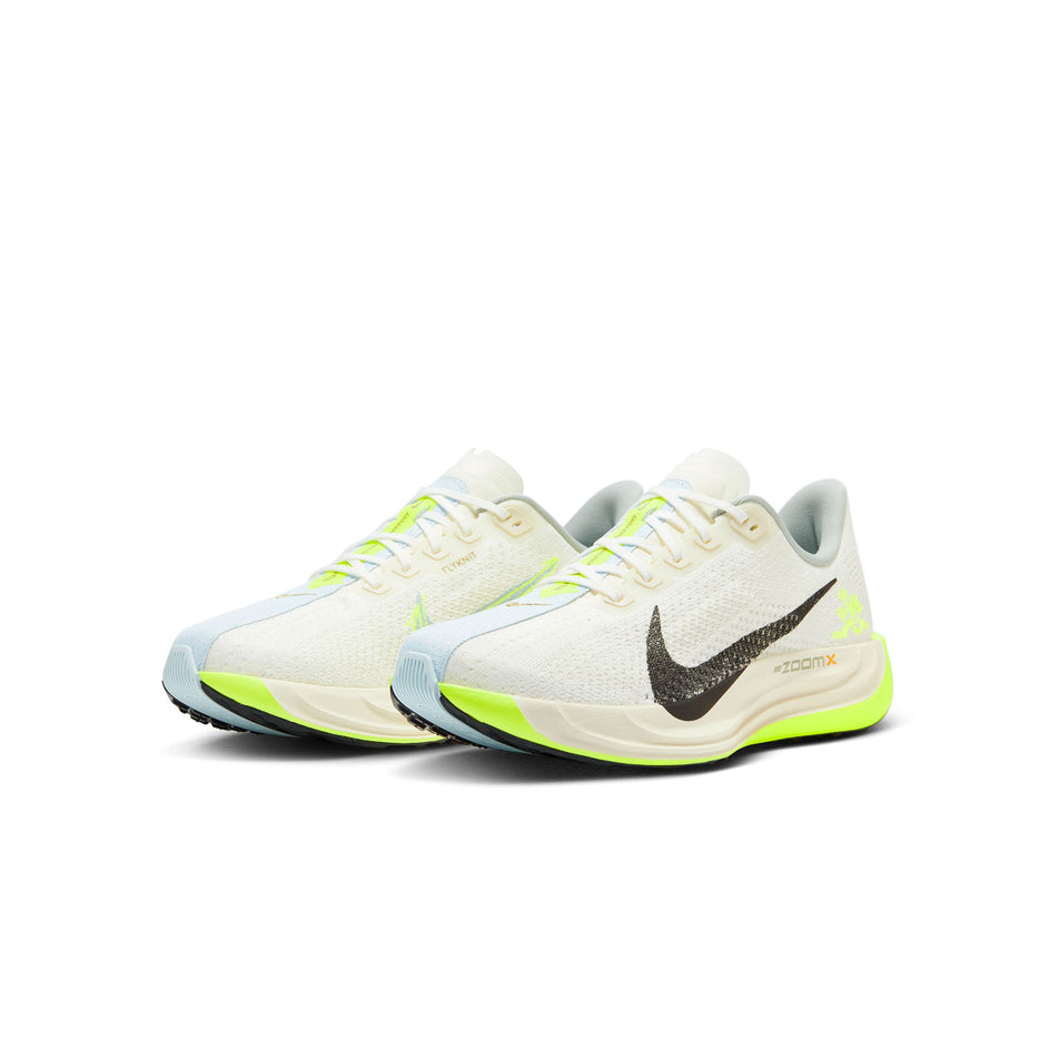 A pair of Nike Men's Pegasus Plus Road Running Shoes in the Sail/Black-Pale Ivory-Volt colourway. (8502223012002)