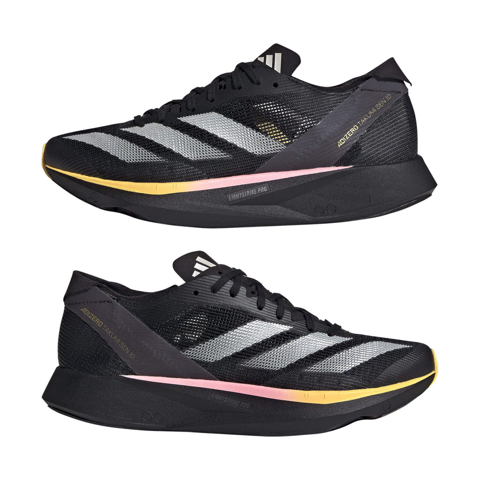 A pair of adidas Women's Takumi Sen 10 Running Shoes in the Core Black/Zero Met./Spark colourway (8194325020834)