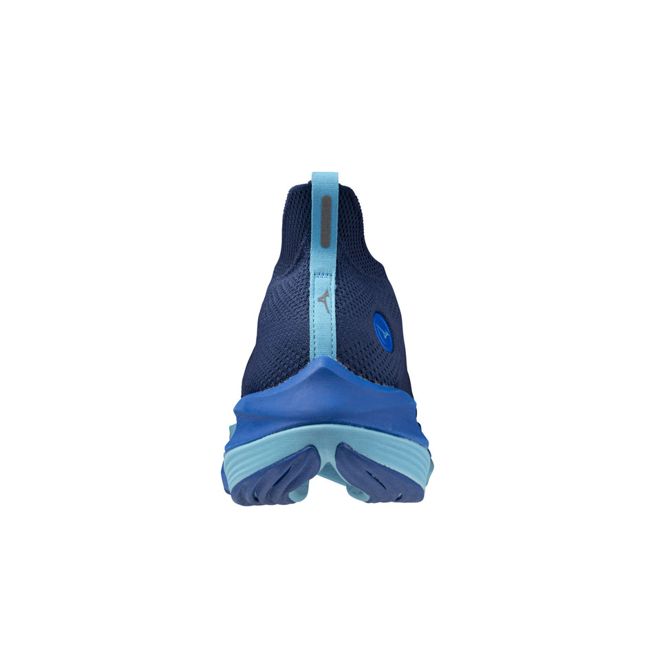 Back of the left shoe from a pair of Mizuno Men's Neo Vista Running Shoes in the Estate Blue/River Blue/Mugen Blue colourway (8339284394146)