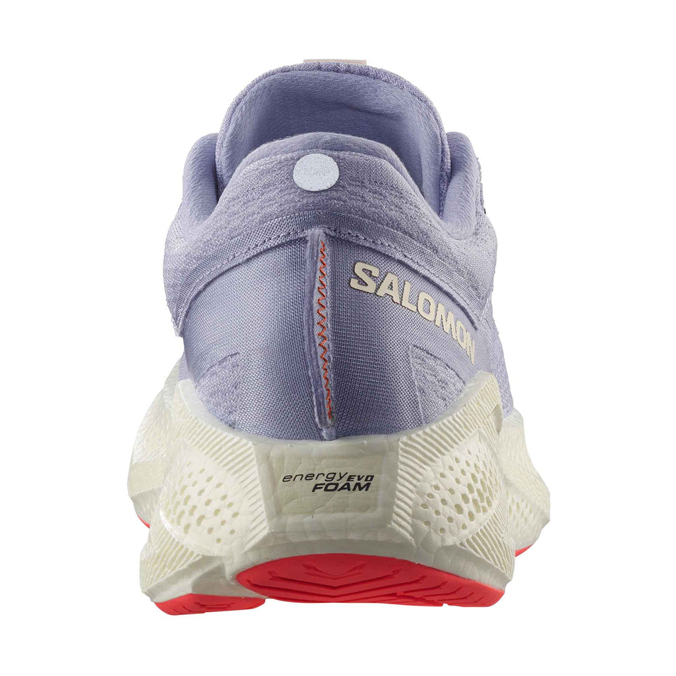 The back of the right show from a pair of Salomon Women's Aero Glide 3 Running Shoes in the Cosmic Sky/Vanilla Ice/Nine Iron colourway. (8576013762722)