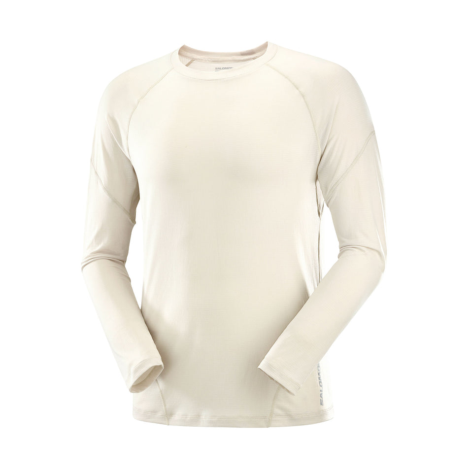 Front view of the Salomon Men's Cross Run Long-Sleeve T-Shirt in the Rainy Day colourway. (8509626220706)