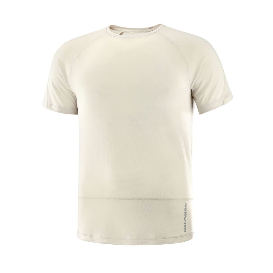 Front view of the Salomon Men's Cross Run Short Sleeve Tee in the Rainy Day colourway. (8509616652450)