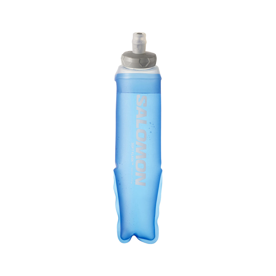 Front view of the Salomon Soft Flask 500ml/17oz Ultra 42 in the clear blue colourway. (8575951929506)