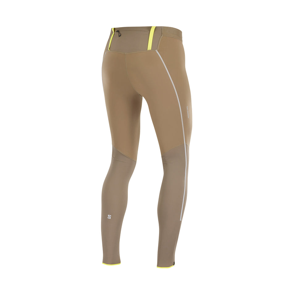 Back view of the Salomon Men's Sense Aero Stow Tights in the Shitake colourway. (8509599318178)