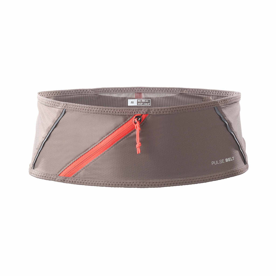 Front view of a Salomon Unisex Pulse Belt in the Iron/Neon Flame colourway. (8575949734050)