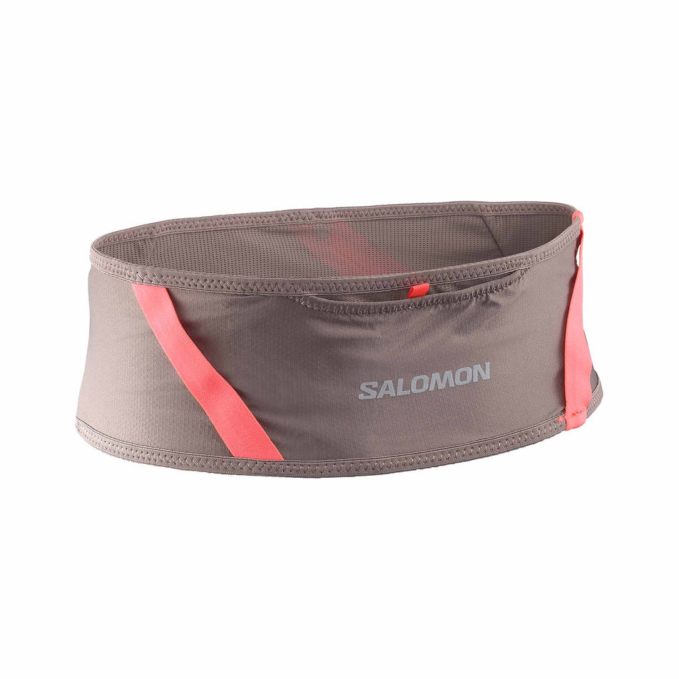 Back view of a Salomon Unisex Pulse Belt in the Iron/Neon Flame colourway. (8575949734050)