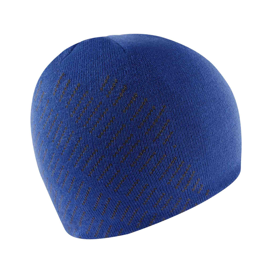 Back view of the Ronhill Unisex Classic Beanie in the Dark Cobalt/Charcoal colourway.  (8491323850914)