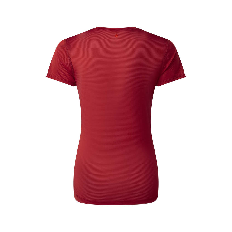 Back view of a Ronhill Women's Tech S/S Tee in the Jam/Flame colourway (8047387181218)