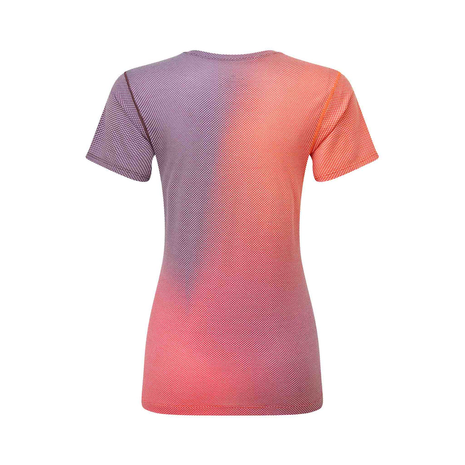 Back view of a Ronhill Women's Tech Golden Hour Tee in the Damson/Sunset Merge colourway.  (8563589709986)