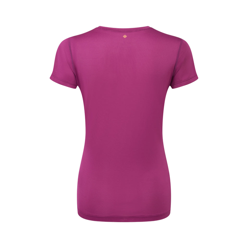 Back view of the Ronhill Women's Tech S/S Tee in the Blackcurrant/Mango colourway. (8490111729826)