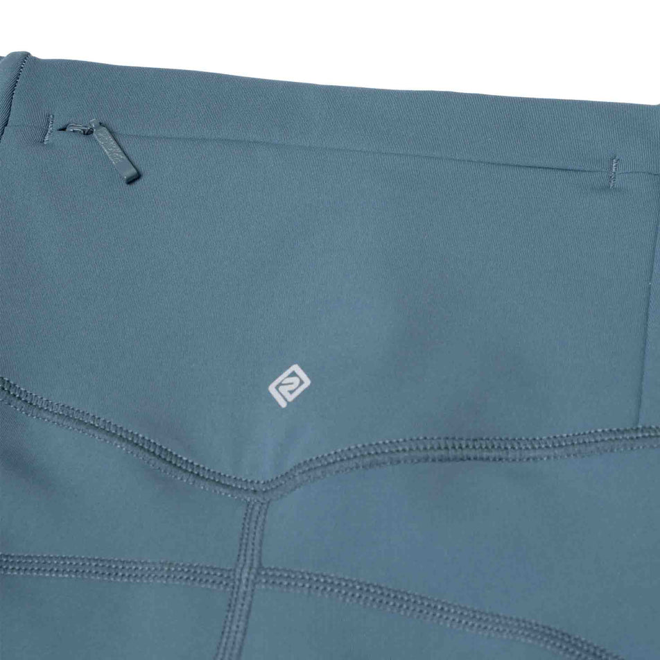 The zip pocket on the back of the Ronhill Women's Tech Stretch Short in the Dark Mallard colourway. (8581026349218)