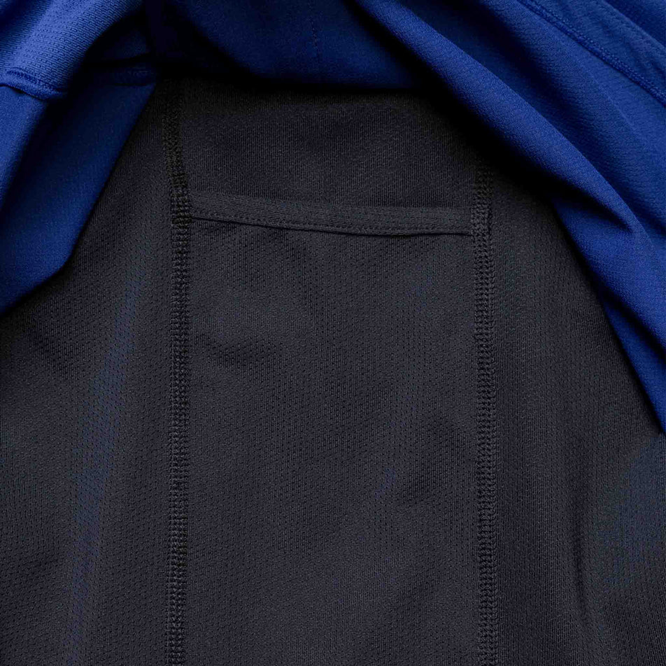 Close-up of the stretch pocket on one leg of the inner liner that's part of the Ronhill Men's Tech 5