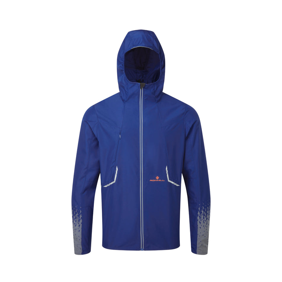 Front view of a Ronhill Men's Tech Reflect Jacket in the Ocean/Reflect colourway. (8469614395554)