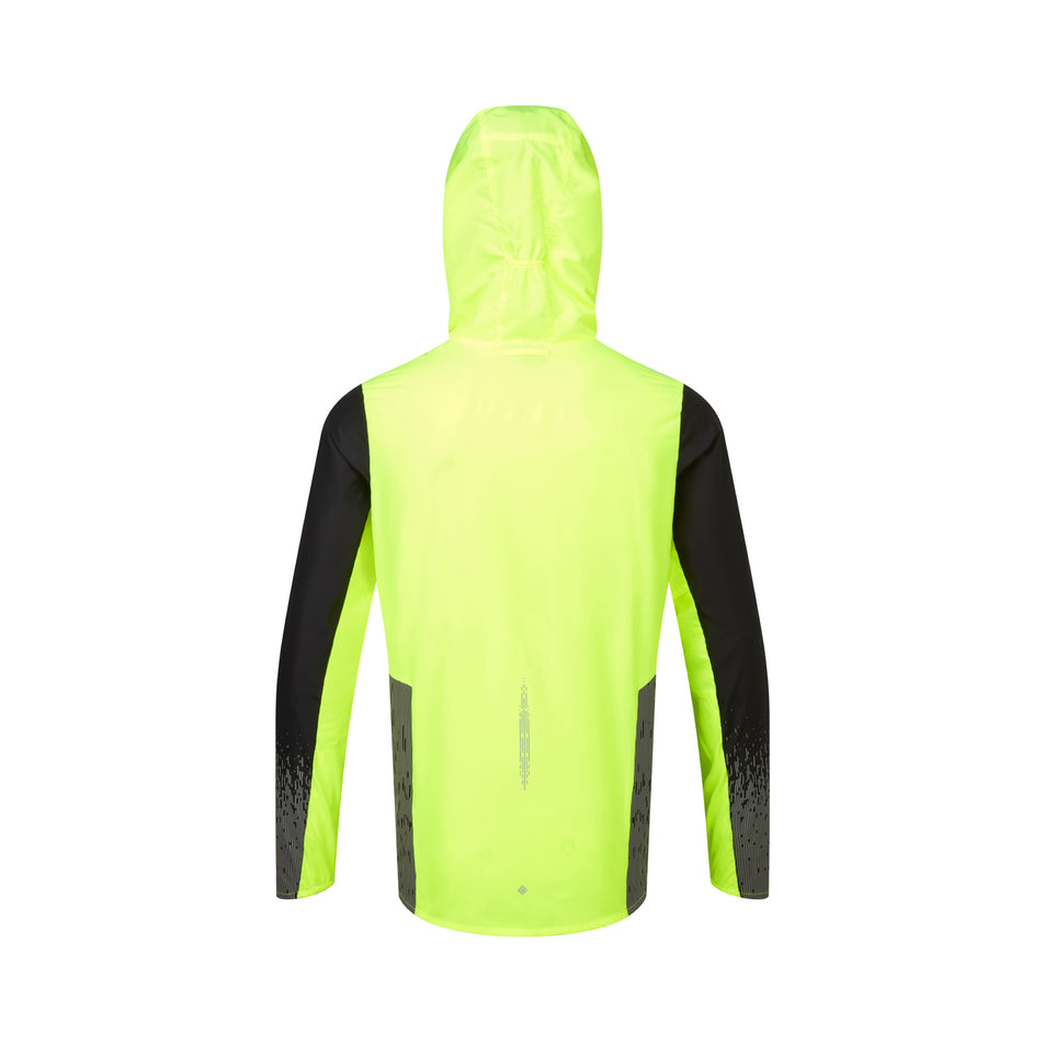 Back view of a Ronhill Men's Tech Reflect Jacket in the Fluo Yellow/Black/Reflect colourway. (8490189095074)