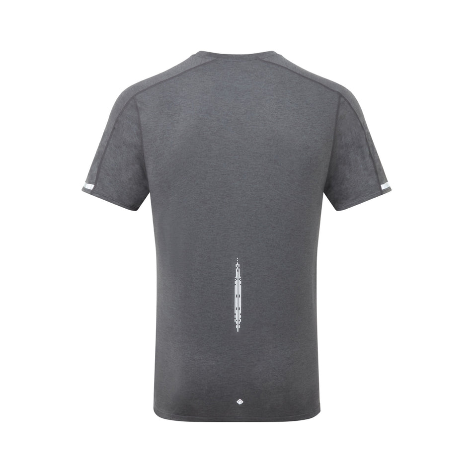 Back view of a Ronhill Men's Tech Reflect S/S Tee in the Iron/Reflect colourway. (8490228940962)