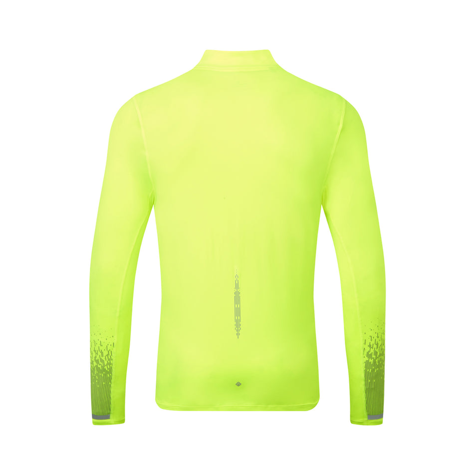 Back view of a Ronhill Men's Tech Reflect 1/2 Zip in the Fluo Yellow/Reflect colourway.  (8469627207842)