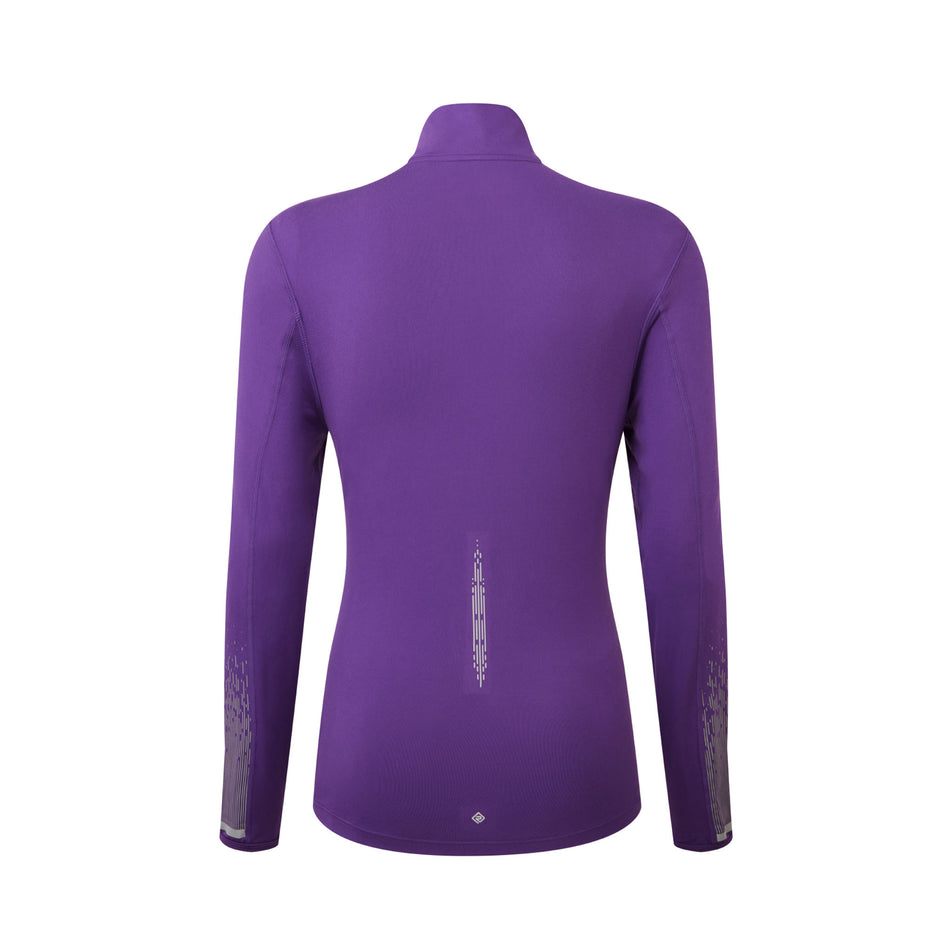 Back view of a Ronhill Women's Tech Reflect 1/2 Zip in the Regal Purple/Reflect colourway. (8489687449762)