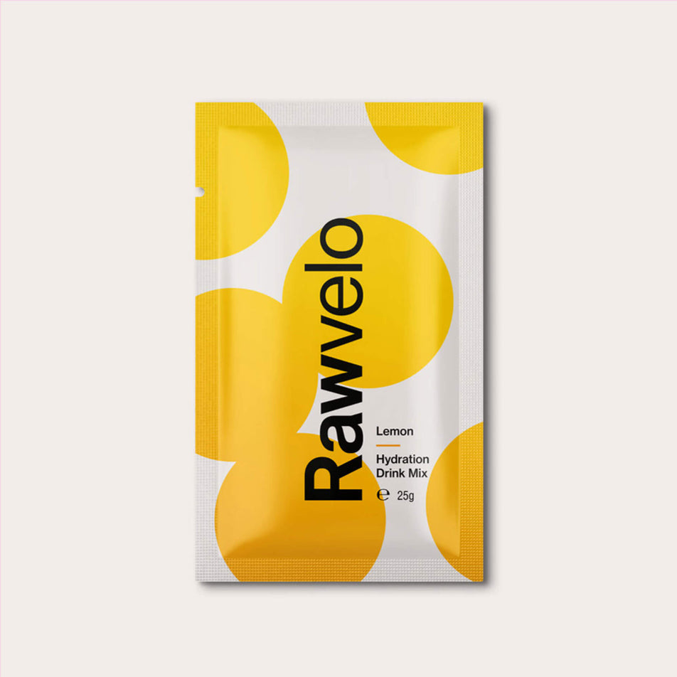 Front of a Rawvelo Hydration Drink Mix Sachet - Lemon flavour (8332526026914)