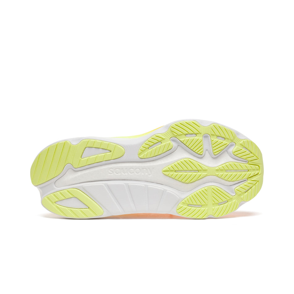 Outsole of the right shoe from a pair of Saucony Women's Hurricane 24 Running Shoes in the VO2 colourway. (8560851517602)