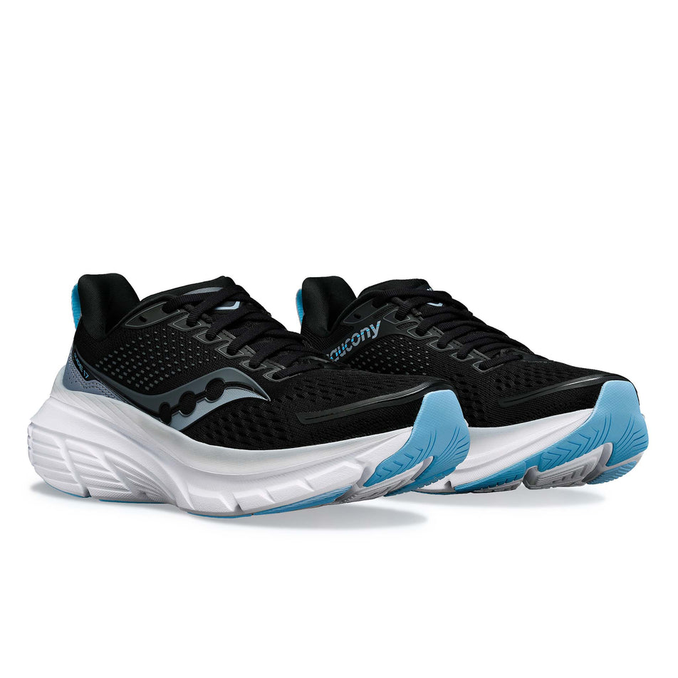 A pair of Saucony Women's Guide 17 Running Shoes in the Black/Fog colourway (8368990257314)