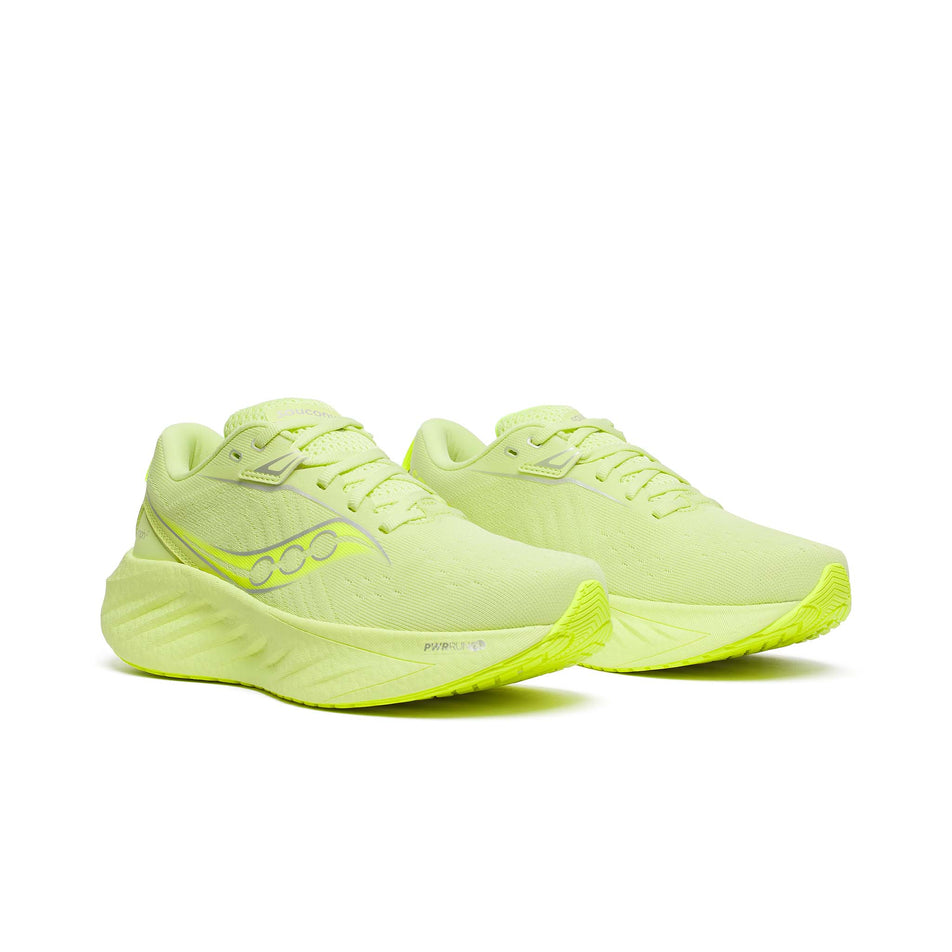 A pair of Saucony Women's Triumph 22 Running Shoes in the Sunny/Citron colourway. (8559405957282)