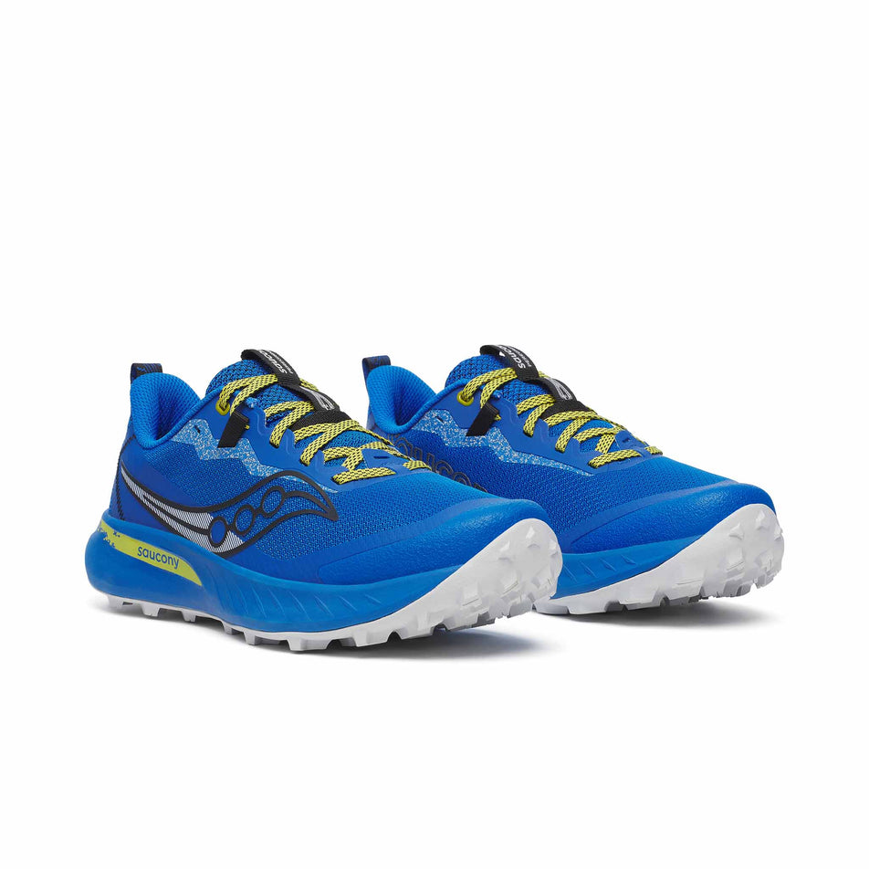 A pair of Saucony Men's Peregrine 15 Running Shoes in the Skydiver/Pickle colourway. (8550704545954)