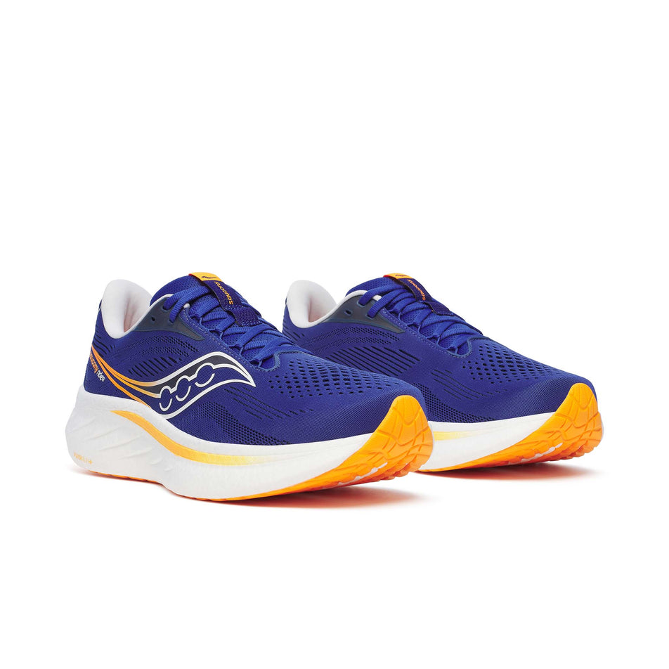 A pair of Saucony Men's Ride 18 Running Shoes in the Azurite/Peel colourway. (8551136886946)