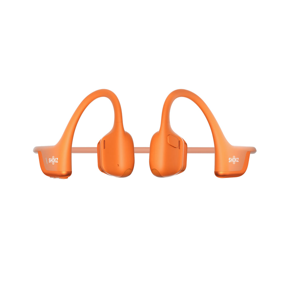 A pair of Shokz Unisex OpenRun Pro 2 Wireless Bone Conduction Headphones in the Orange colourway.  (8541428088994)