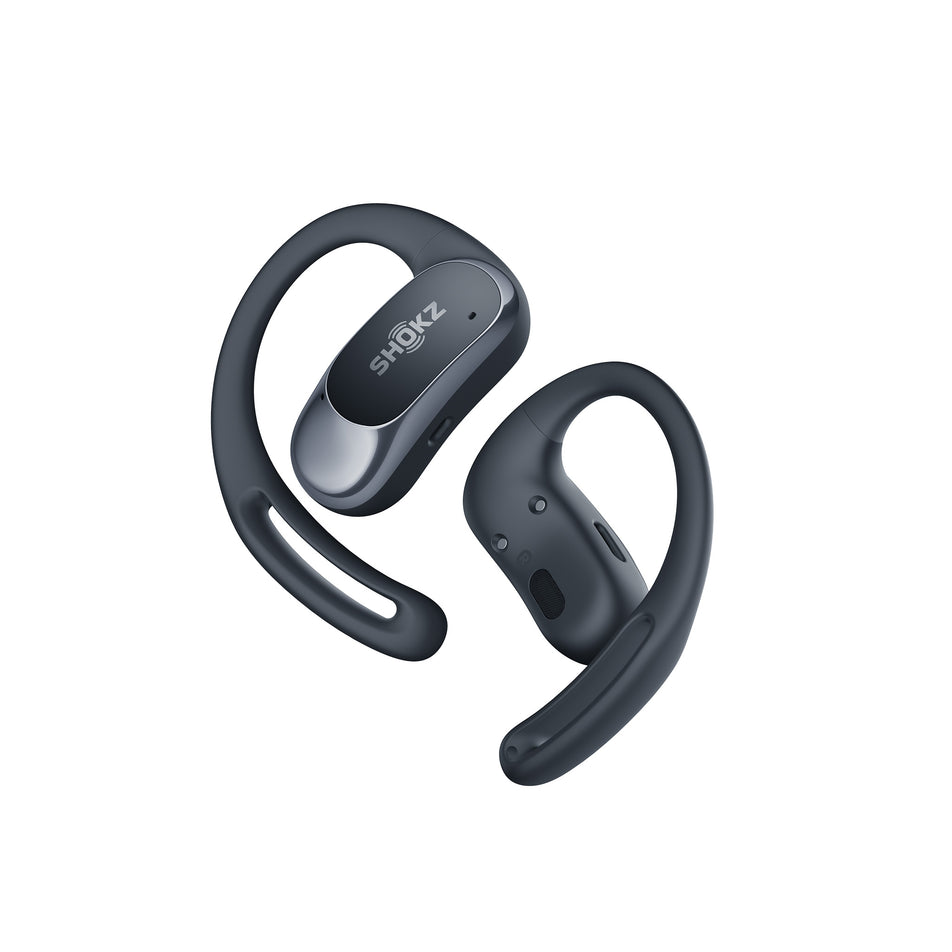 A pair of Shokz Unisex OpenFit Air Headphones in the Black colourway. (8541403906210)