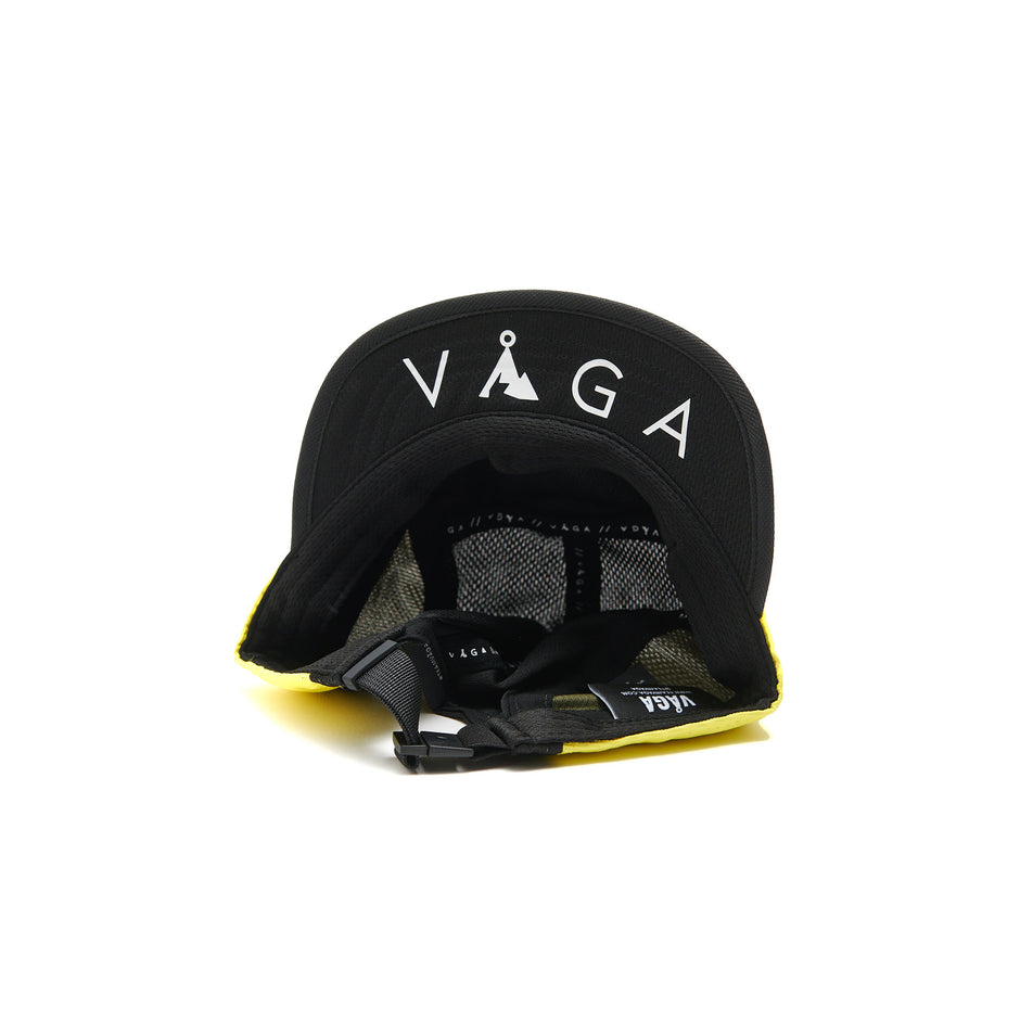 The underside of a VAGA Unisex Club Cap in the Moss Green/Black/Bright Yellow/Navy Blue colourway. (8551935508642)