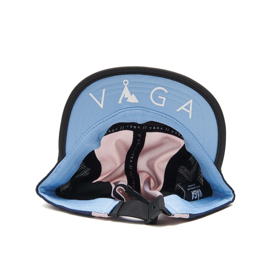 The underside of a VAGA Unisex Club Cap in the Lilac/Black/Navy Blue/Postal Blue colourway. (8551938031778)