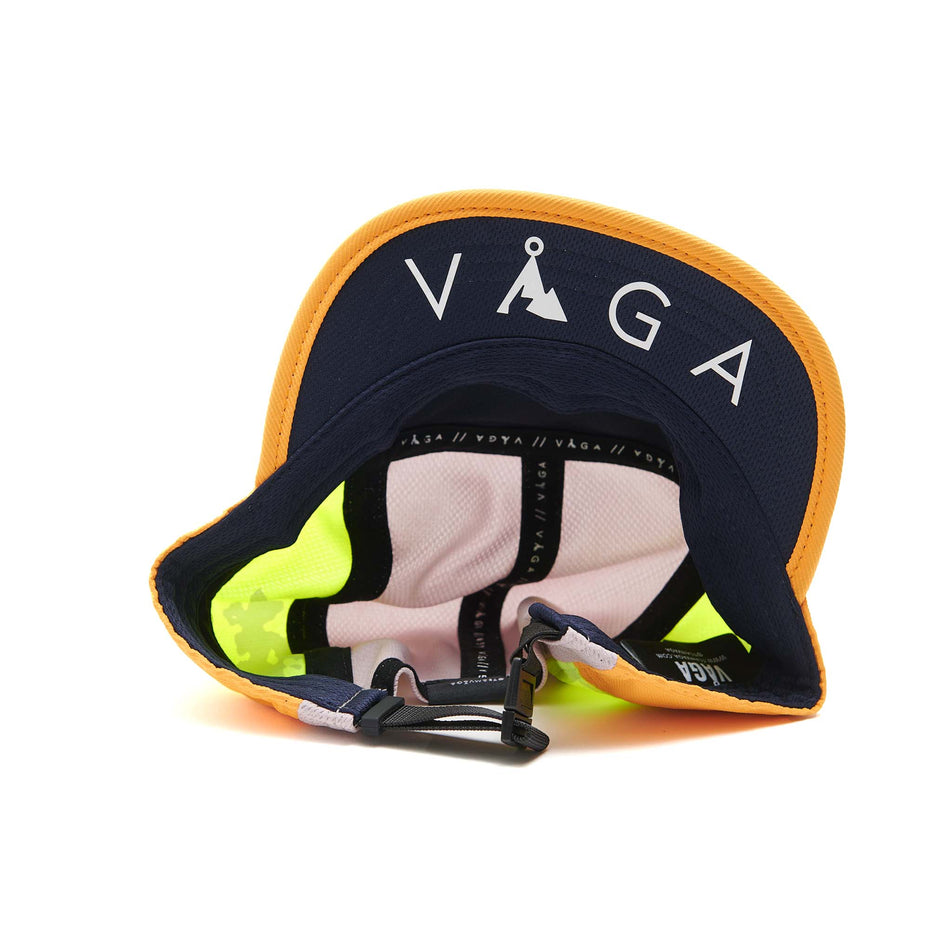 Underside of a VAGA Unisex Club Cap in the Lilac/Neon Yellow/Yellow/Navy Blue colourway.  (8551947534498)