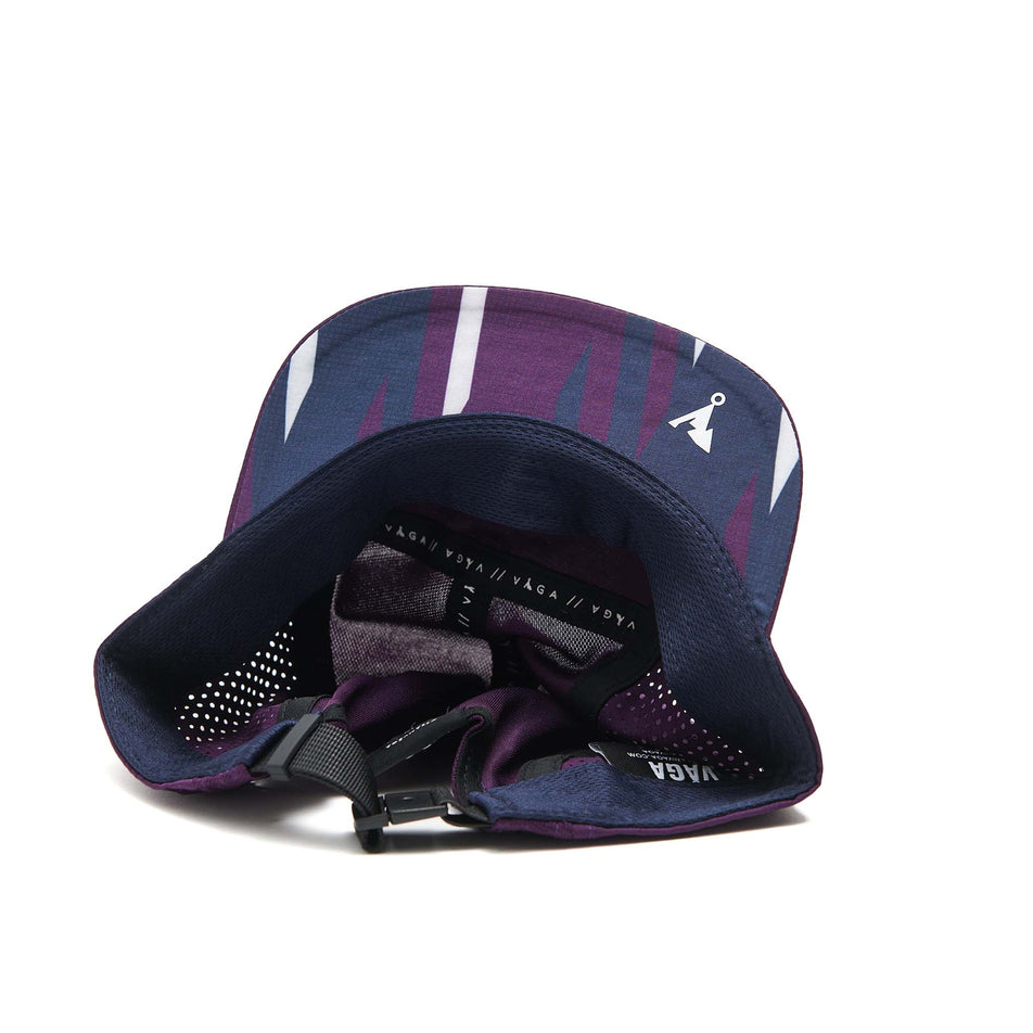 The underside of a VAGA Unisex Feather Racing Cap in the Plum/Navy Blue colourway. (8551954088098)