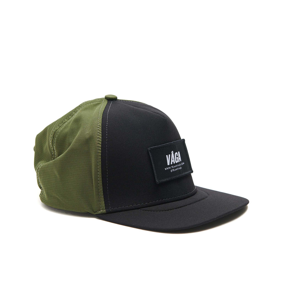 A VAGA Unisex Trucker Cap in the Moss Green/Black colourway. (8551965163682)